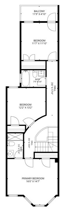 Upper level floor plan