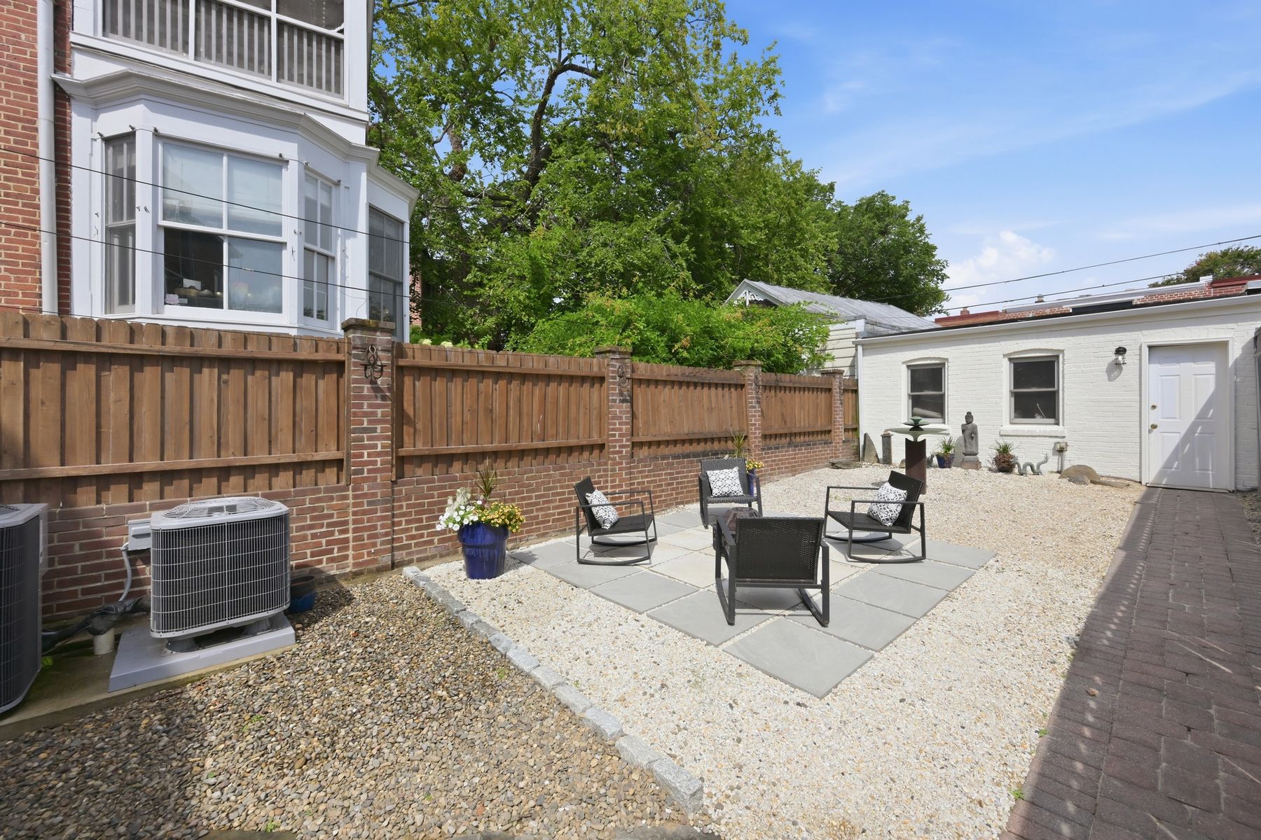 Garden patio with neighboring Capitol Hill homes